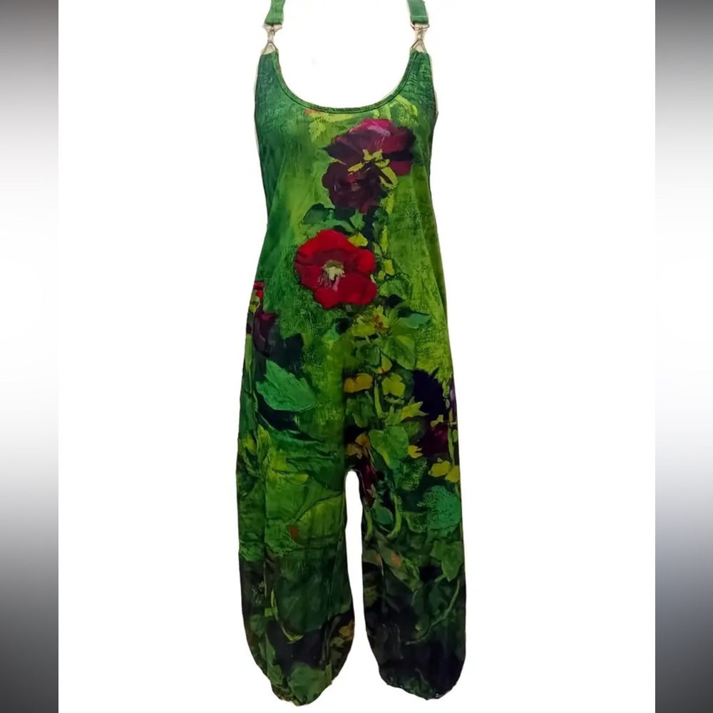 🤍New Oversized Floral Green Jumpsuit🤍